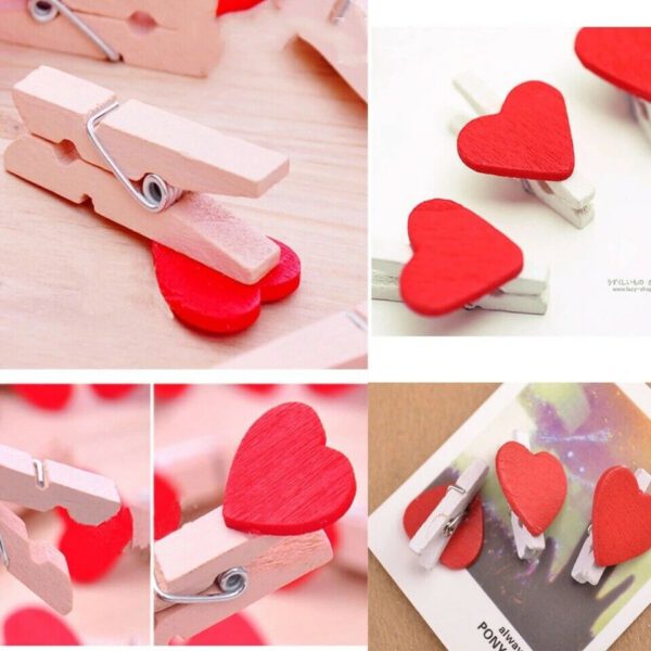 Red Heart Peg Clips x5